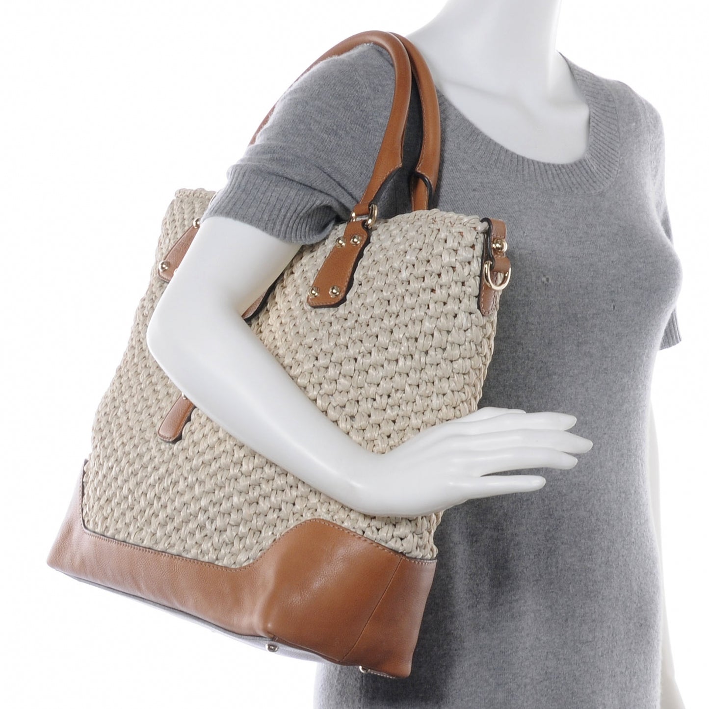 Raffia Large Santa Monica Tote Camel