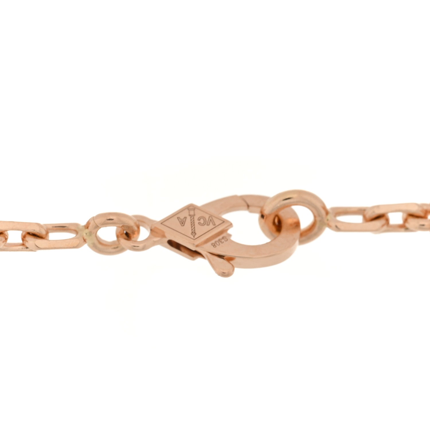 Van Cleef & Arpels 18K Rose Gold Carnelian 5 Motifs Guilloche Vintage Alhambra Bracelet 3 of 3