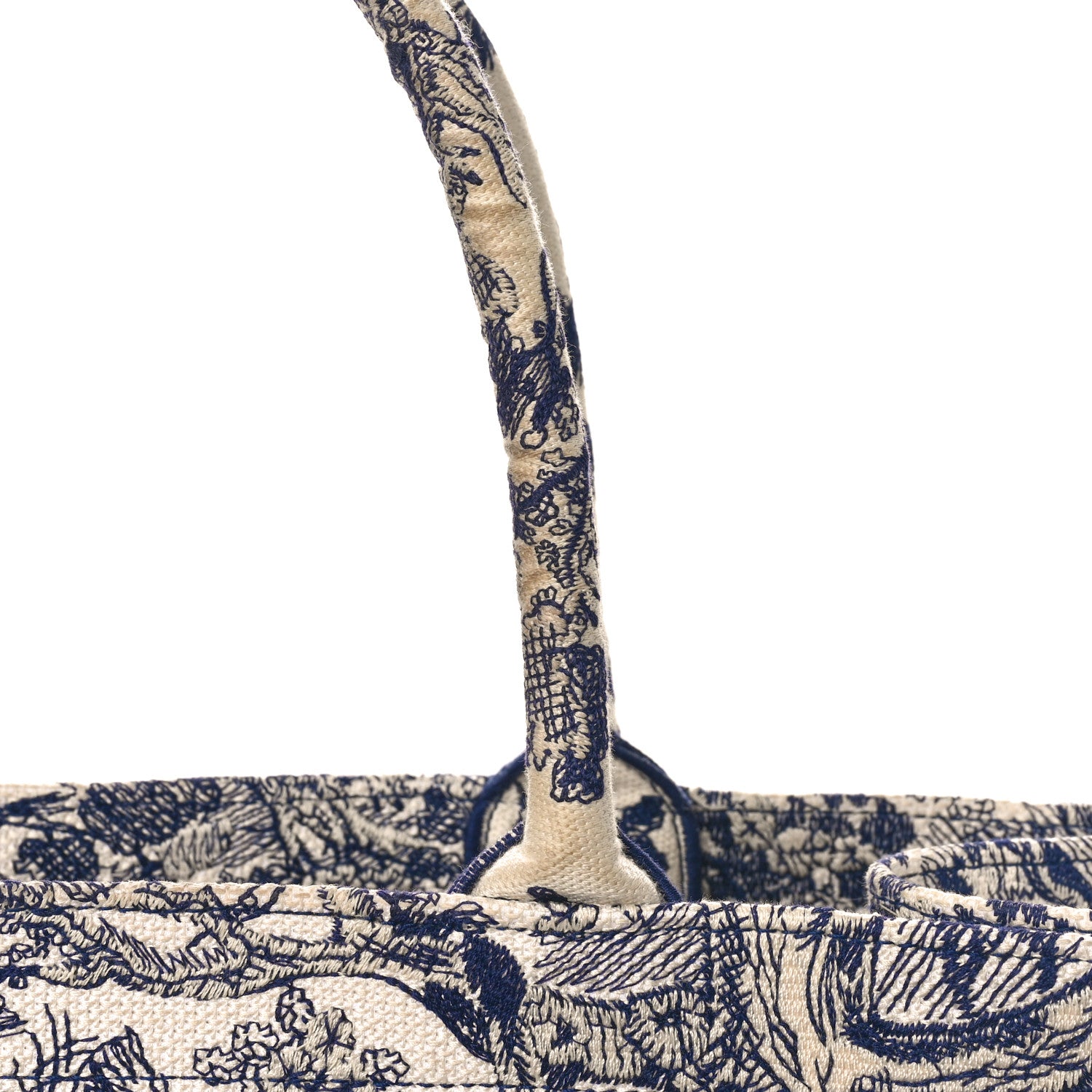Christian Dior Canvas Embroidered Large Dioriviera Toile De Jouy Book Tote Blue 9 of 10
