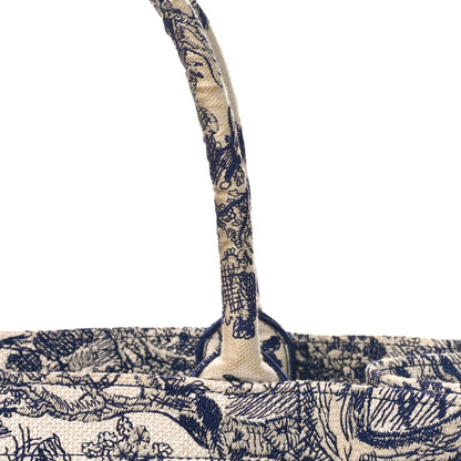 Christian Dior Canvas Embroidered Large Dioriviera Toile De Jouy Book Tote Blue 9 of 10