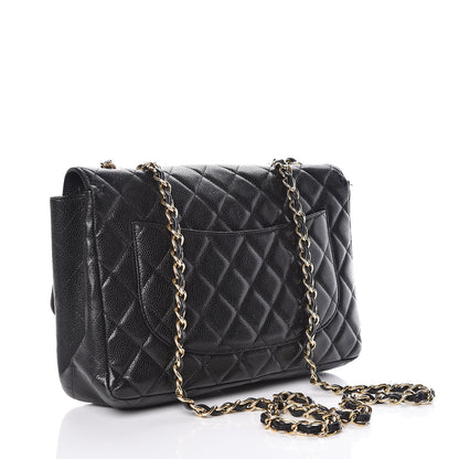 Chanel Caviar Quilted Jumbo Single Flap Black 3 of 15