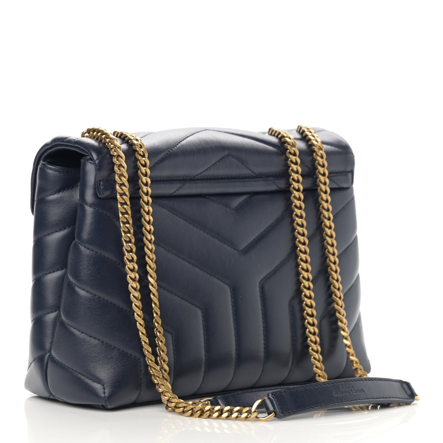 Saint Laurent Calfskin Y Quilted Monogram Small Loulou Chain Satchel Denim Brut 3 of 13