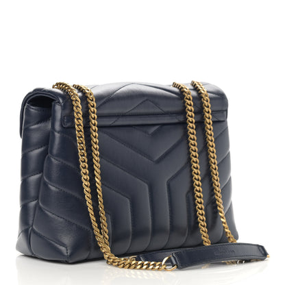 Saint Laurent Calfskin Y Quilted Monogram Small Loulou Chain Satchel Denim Brut 3 of 13
