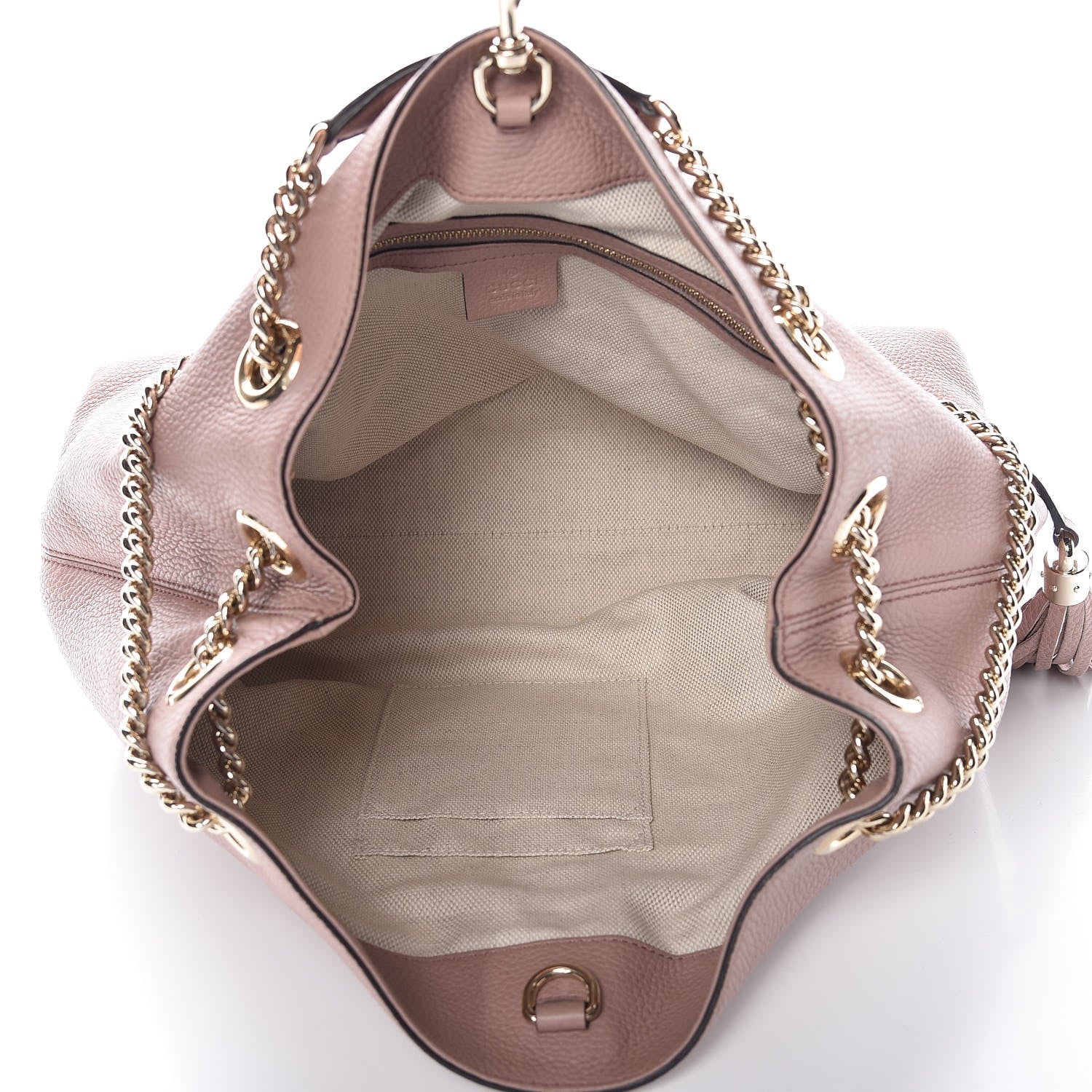 Gucci Pebbled Calfskin Medium Soho Chain Shoulder Bag Dark Cipria 5 of 7