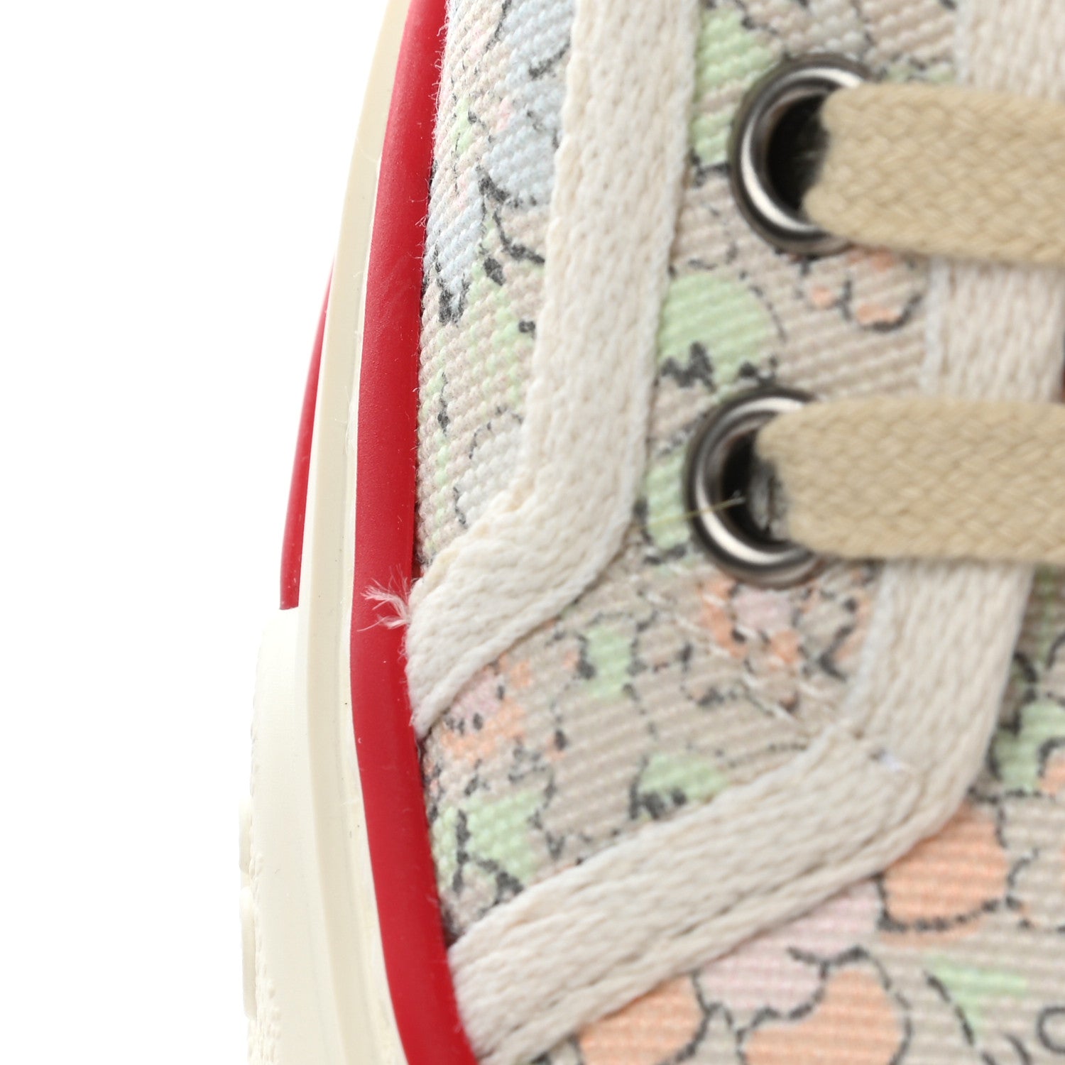 Gucci X LIBERTY OF LONDON Canvas Web Tracy Print Womens 1977 Tennis Sneakers 36 Mint Peach Mystic White 8 of 9