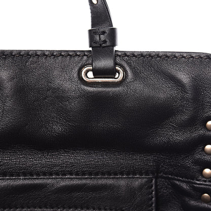 Valentino Garavani Vitello Monochrome Medium Rockstud Tote Black Light Ivory 12 of 16