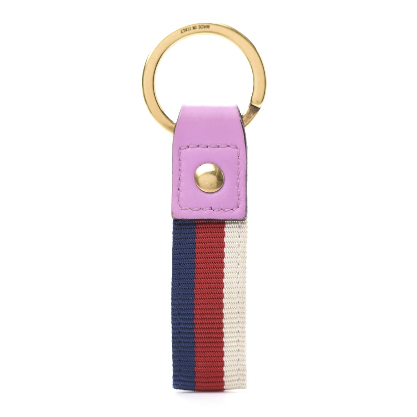 Web Nylon Pearl Heart Key Ring Candy Mousse Navy