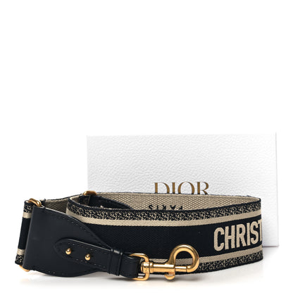 Christian Dior Canvas Embroidered Shoulder Strap Blue 6 of 6