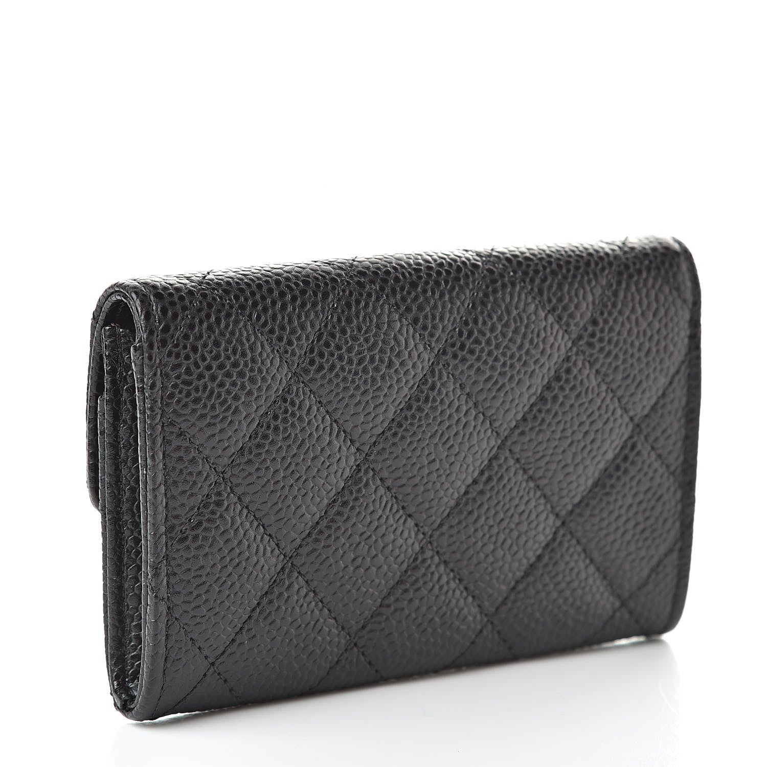 Chanel Caviar Quilted Flap Card Holder Wallet Black 3 of 9