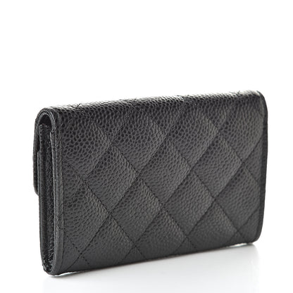 Chanel Caviar Quilted Flap Card Holder Wallet Black 3 of 9