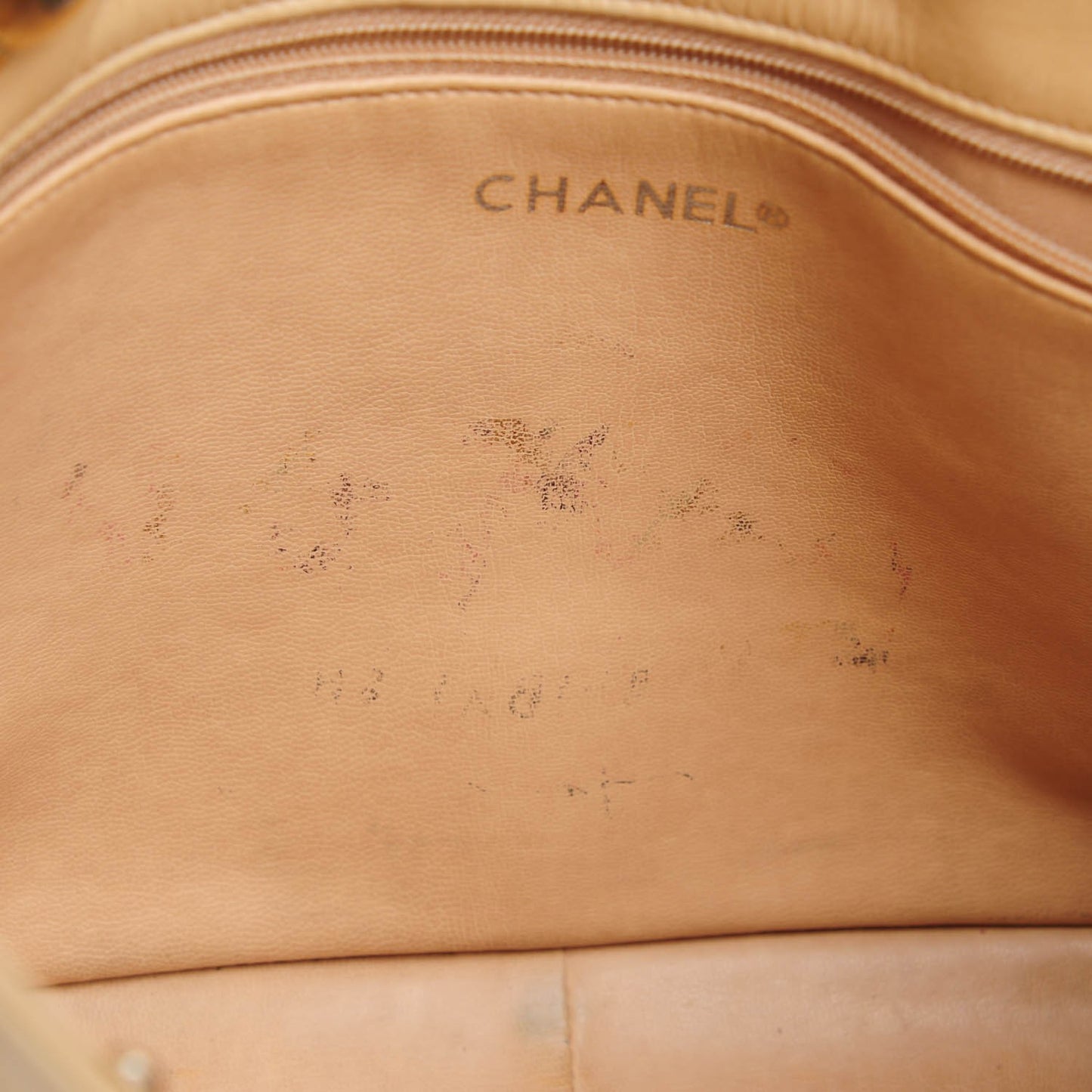 Lambskin Quilted Shoulder Bag Beige