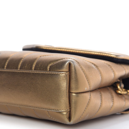 Saint Laurent Metallic Calfskin Y Quilted Monogram Toy Loulou Crossbody Bag Gold 7 of 13