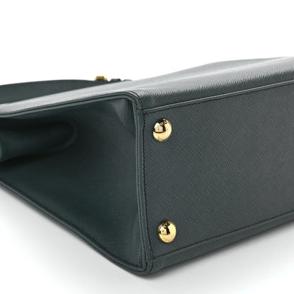 Prada Saffiano Lux Framed Bag Smeraldo 10 of 11