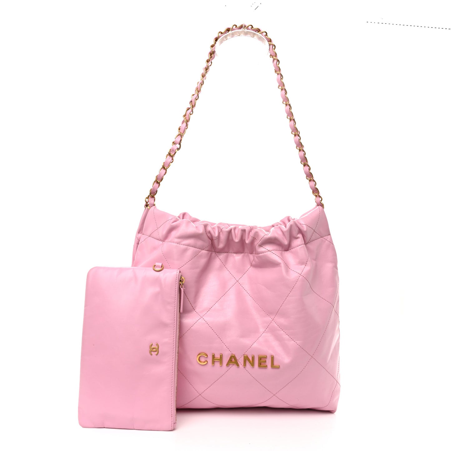 Shiny Calfskin Quilted Small Chanel 22 Lilac