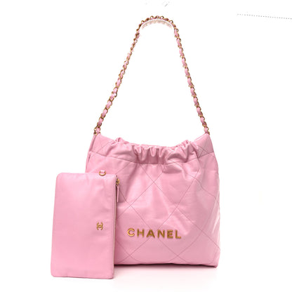 Chanel Shiny Calfskin Quilted Small Chanel 22 Lilac 3 of 11