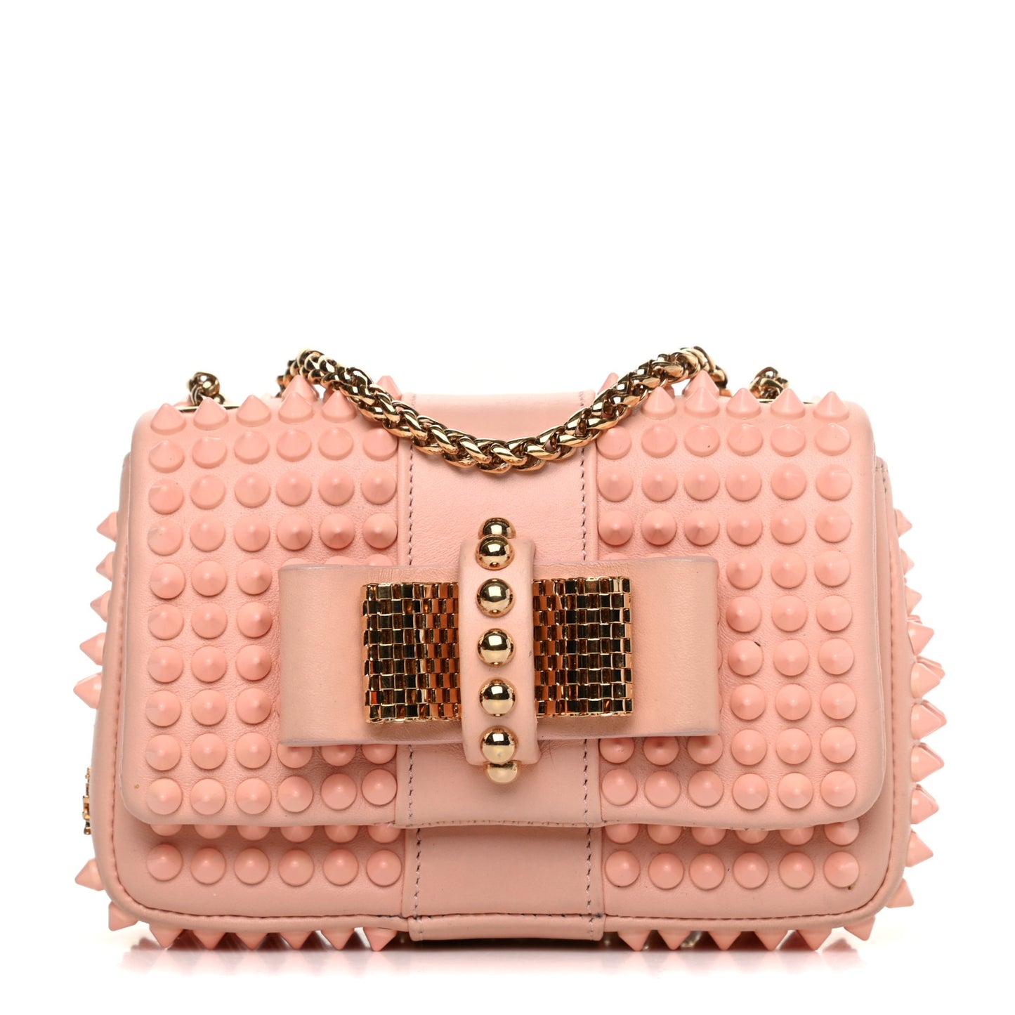 Calfskin Spiked Sweety Charity Crossbody Bag Jupon Pink