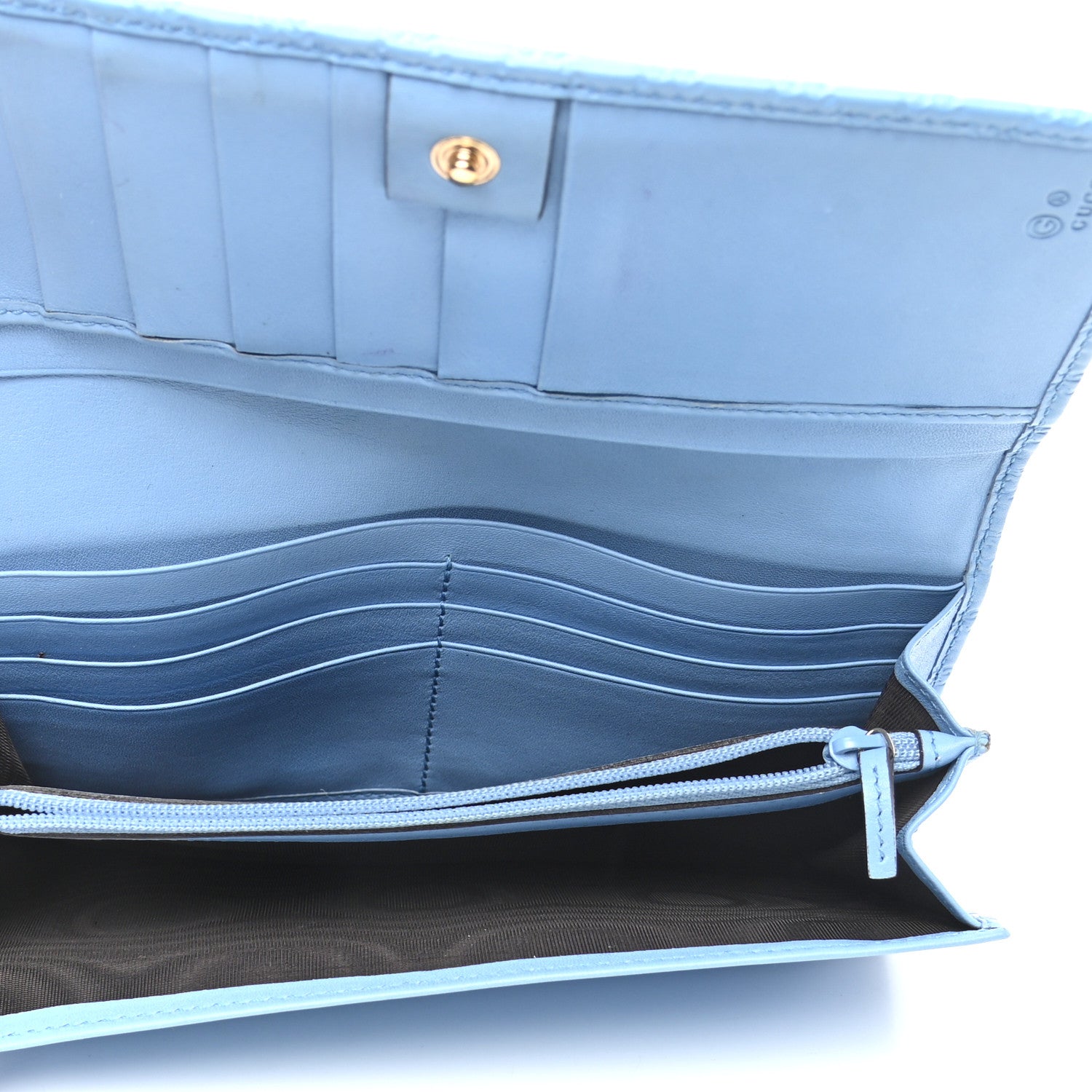 Gucci Soft Microguccissima Continental Wallet Mineral Blue 5 of 14
