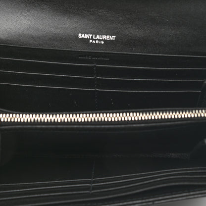 Saint Laurent Lambskin Y Quilted Monogram Large Loulou Flap Wallet Black 5 of 8
