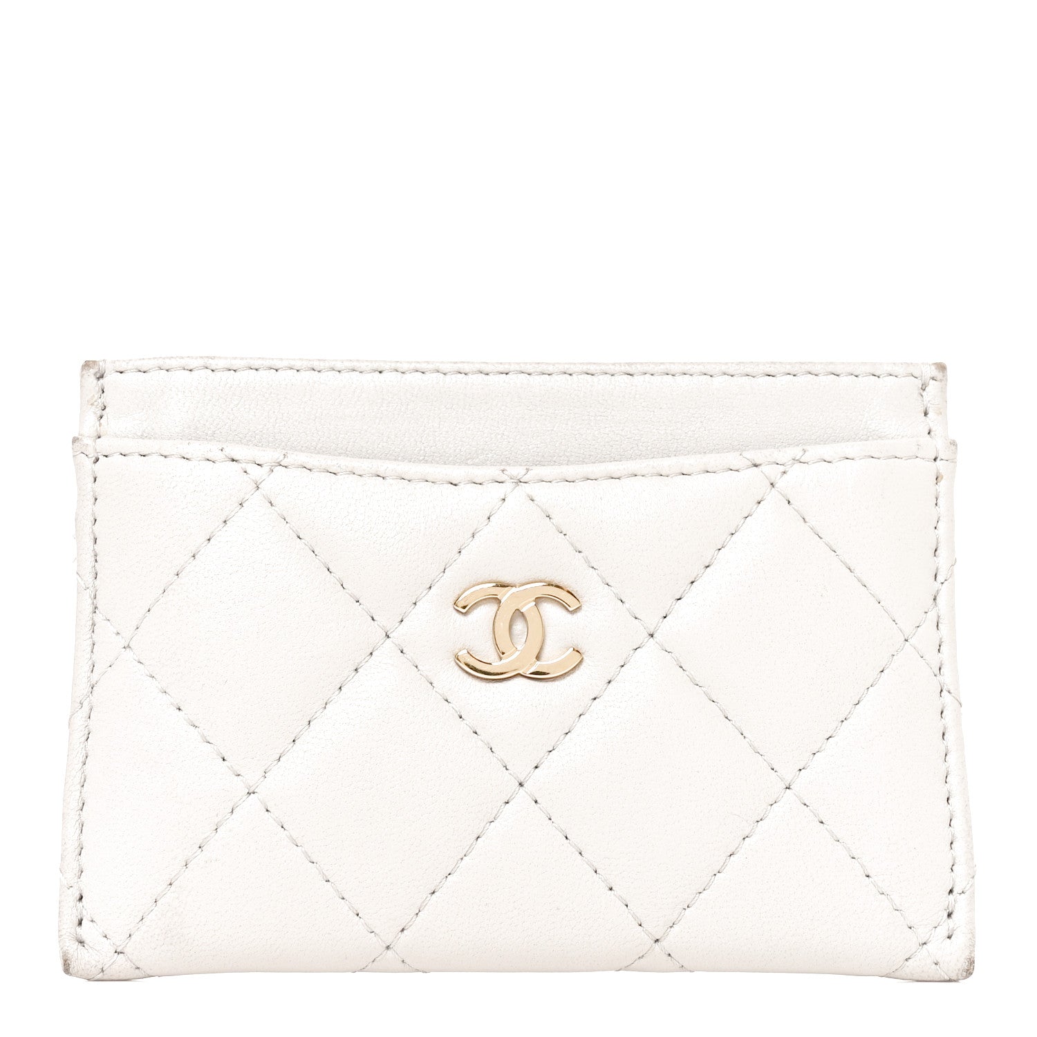 Chanel Lambskin Quilted Card Holder Grey 1 of 10