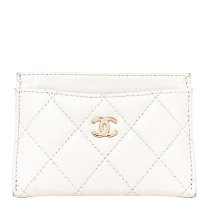 Chanel Lambskin Quilted Card Holder Grey 1 of 10