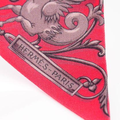 Hermes Silk Astrologie Twilly Rouge Grey Vert 5 of 6
