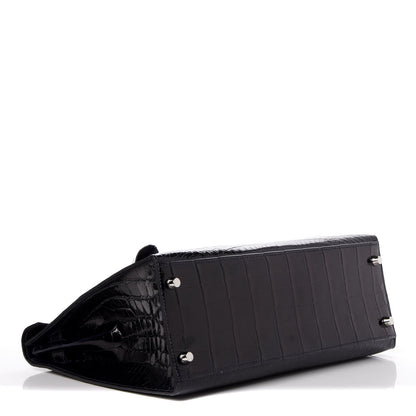 Hermes Shiny Niloticus Crocodile Kelly Sellier 32 5 of 36