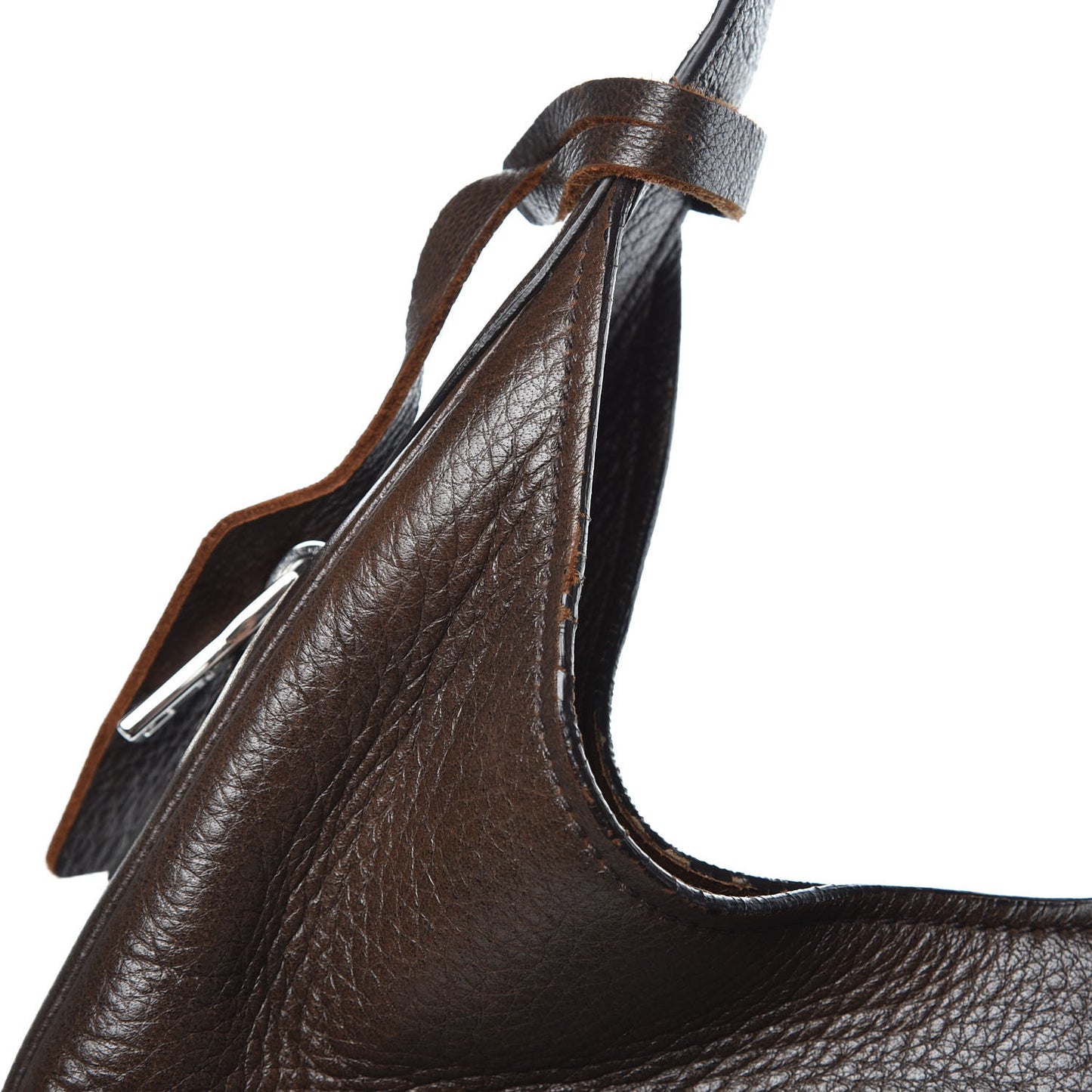 Cervo Deerskin Zipper Detail Hobo Bruciato