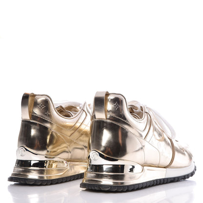 Louis Vuitton Metallic Patent Embossed Monogram Run Away Sneakers 39 Gold 4 of 9