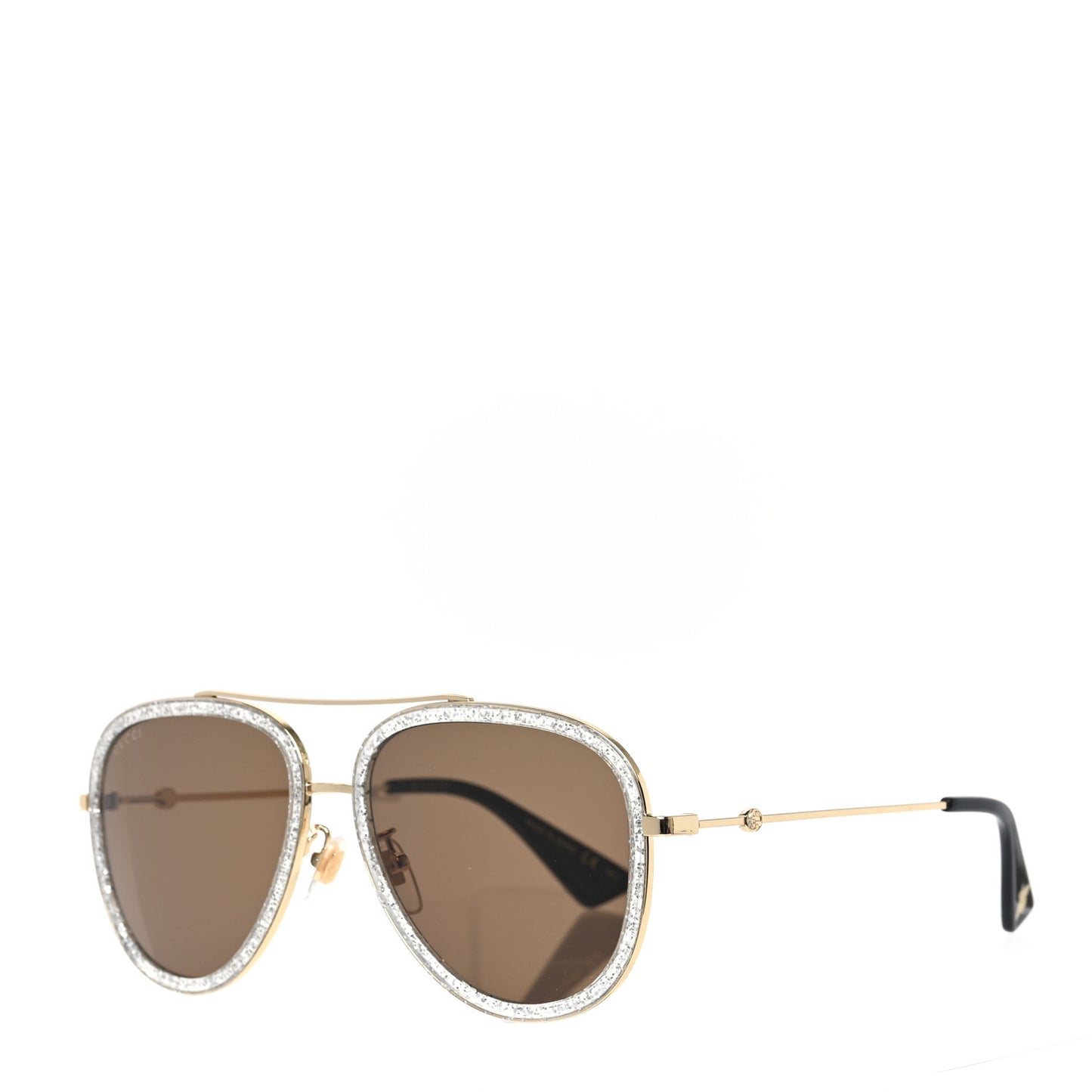 Glitter Aviator Sunglasses GG0062S Gold Brown