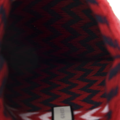 Gucci Wool Tricot Zaggede Beanie Hat M Red Blue 6 of 7