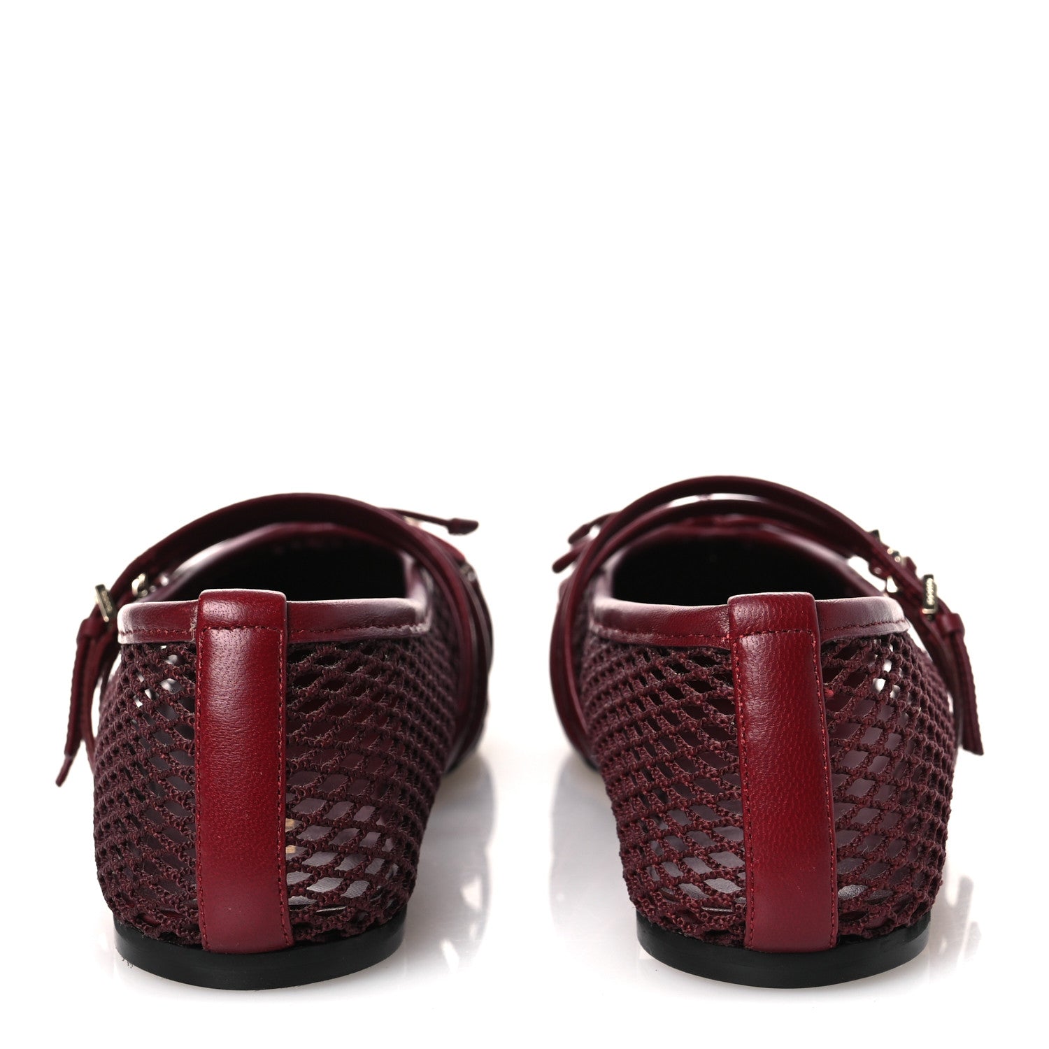Gucci Video Net Nappa Horsebit Ballerina Flats 38 Rosso Ancora 6 of 10
