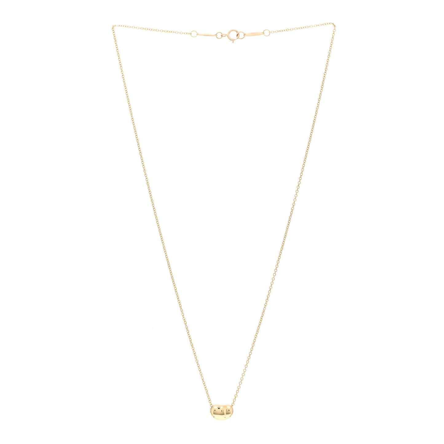 18K Yellow Gold 9mm Elsa Peretti Bean Pendant Necklace