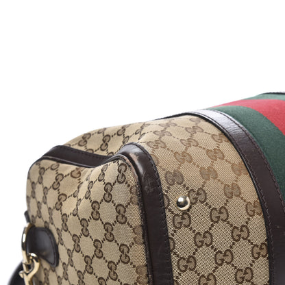 Gucci Monogram Vintage Web Medium Boston Dark Brown 9 of 13