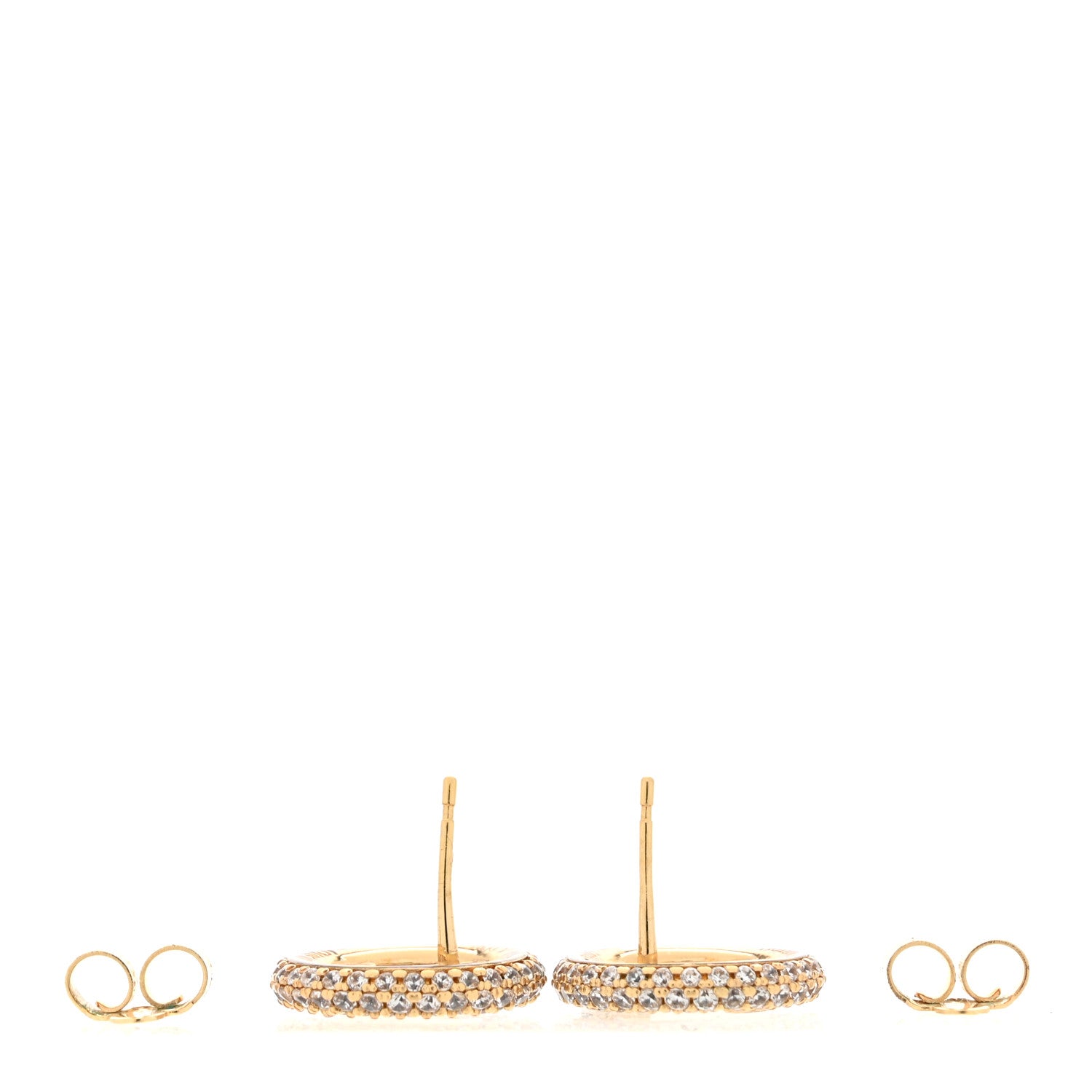 Louis Vuitton Metal Crystal Louise By Night Earrings Gold 3 of 8