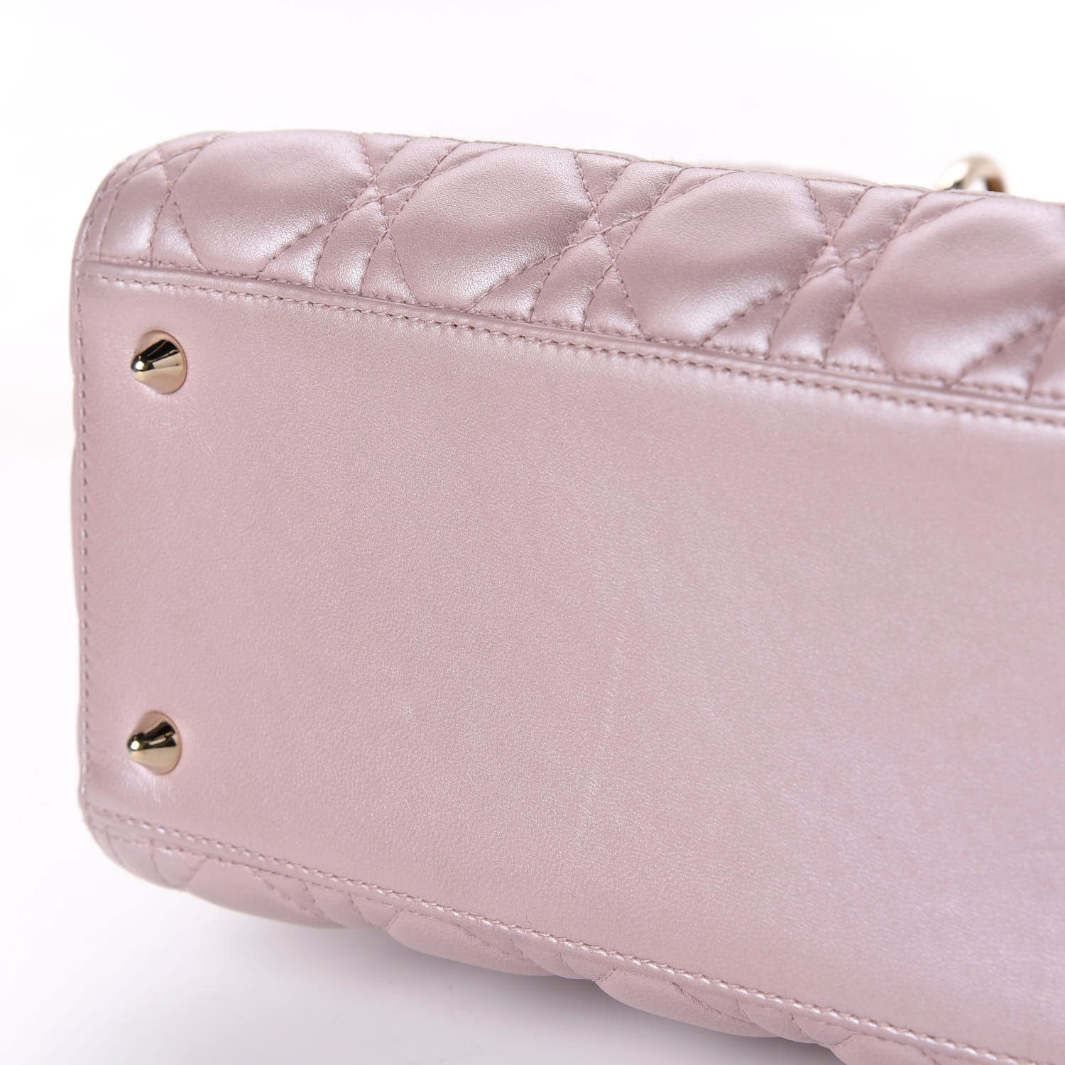 Christian Dior Pearly Lambskin Cannage Medium Lady Dior Lotus 8 of 15