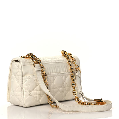 Christian Dior Calfskin Cannage Small Caro Bag Ivory 3 of 10