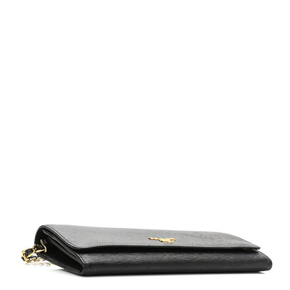 Prada Vitello Move Metal Oro Chain Wallet Black 4 of 9