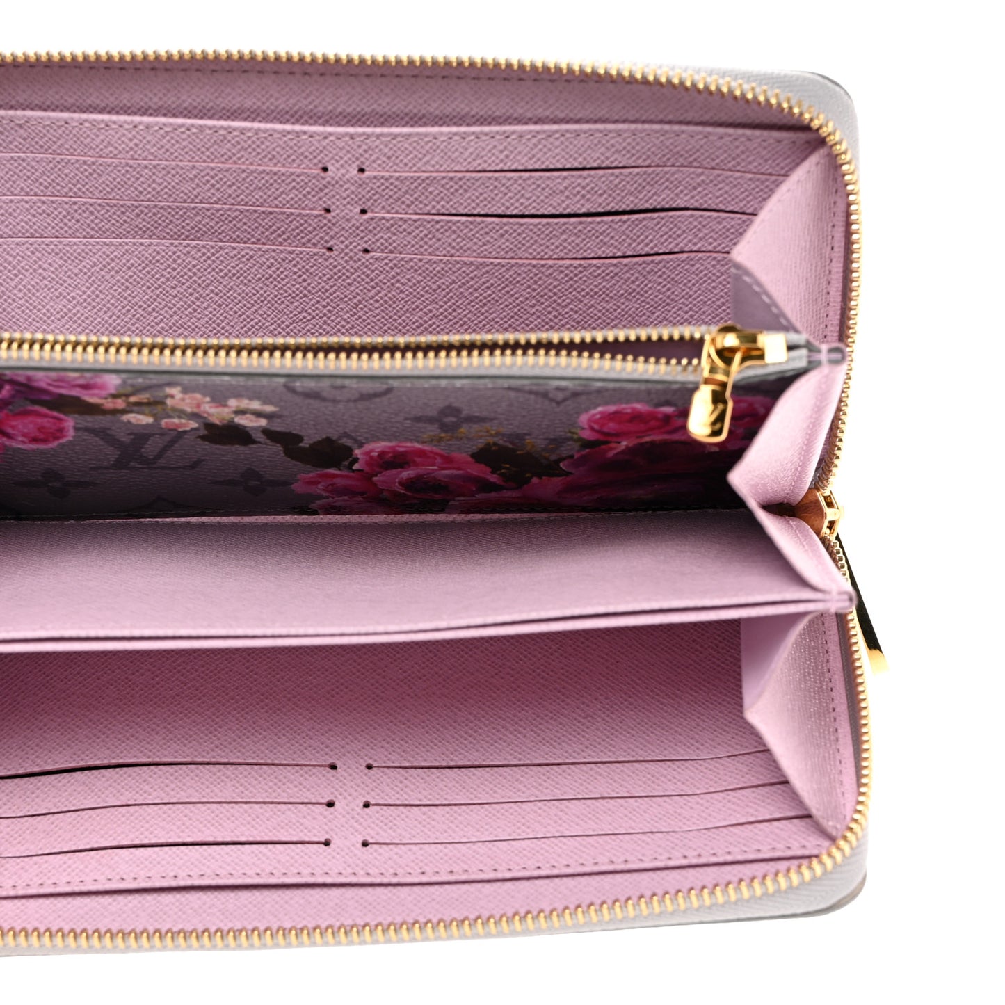 Metallic Monogram LV Garden Zippy Wallet Silver