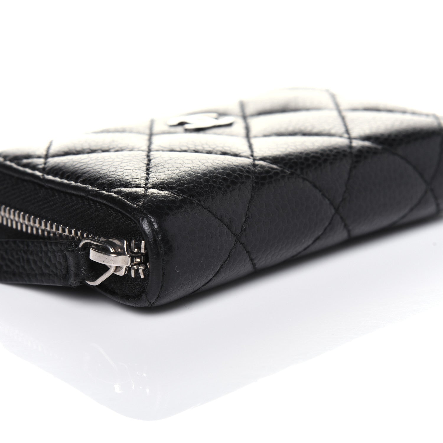 Chanel Caviar Quilted Zip Coin Purse Black 9 of 14