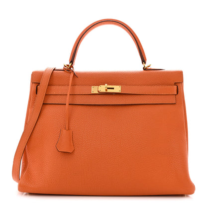 Hermes Togo Kelly Retourne 35 Orange 1 of 13