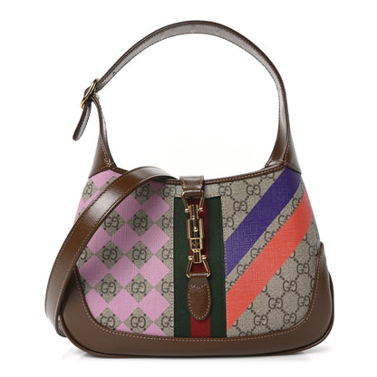 Gucci GG Supreme Monogram Azalea Calfskin Print Web Small Jackie 1961 Hobo Multicolor 1 of 10