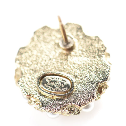 Chanel Pearl CC Round Earrings Light Gold 4 of 4