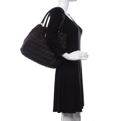 Christian Dior Nylon Cannage Shopper Tote Black 2 of 15