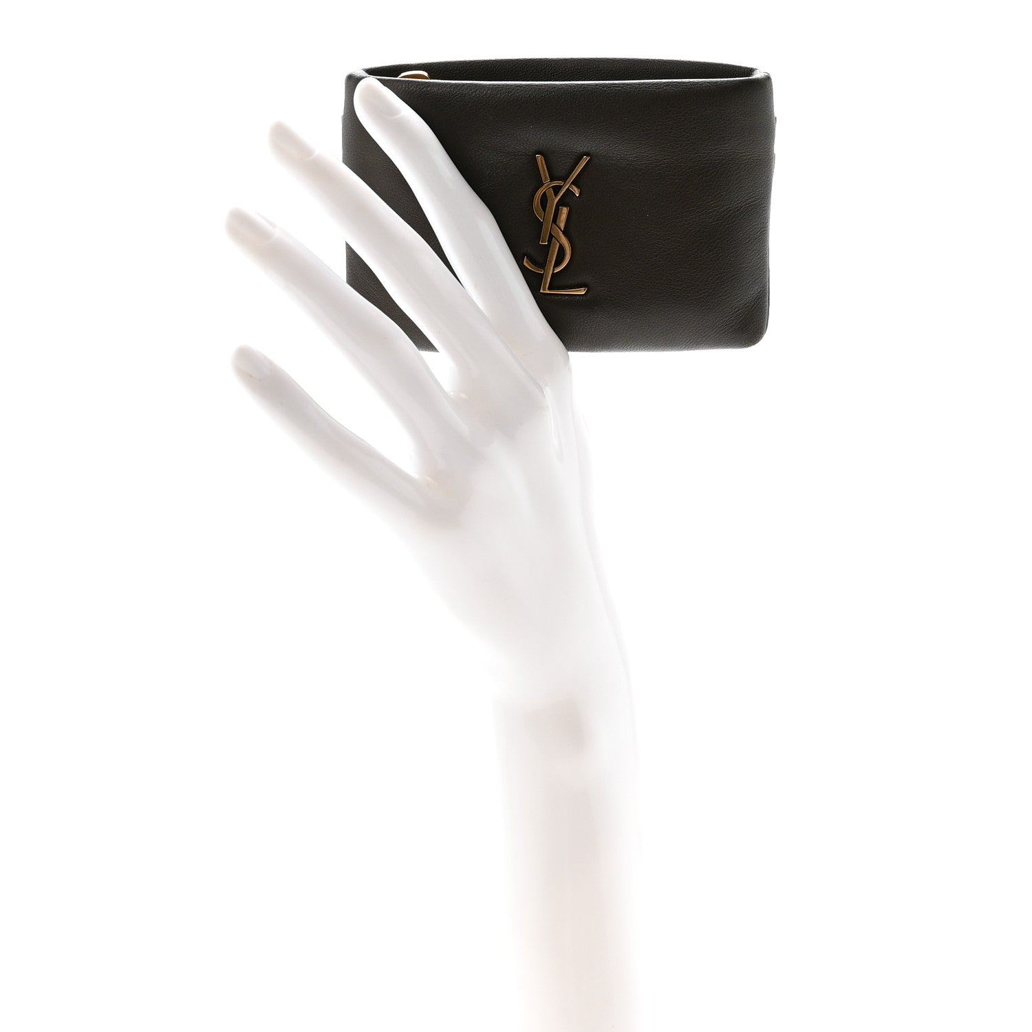 Saint Laurent Padded Lambskin Monogram Zip Card Holder Light Musk 2 of 7