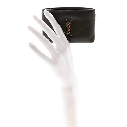 Saint Laurent Padded Lambskin Monogram Zip Card Holder Light Musk 2 of 7