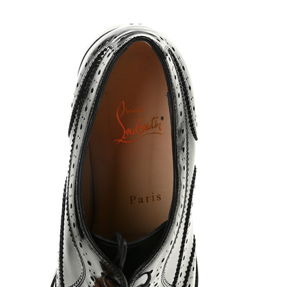 Christian Louboutin Patent Calfskin Laurlaf Brogue Derby Shoes 40.5 Black 7 of 9