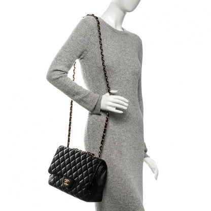 Chanel Lambskin Quilted Jumbo Single Flap Black 2 of 12