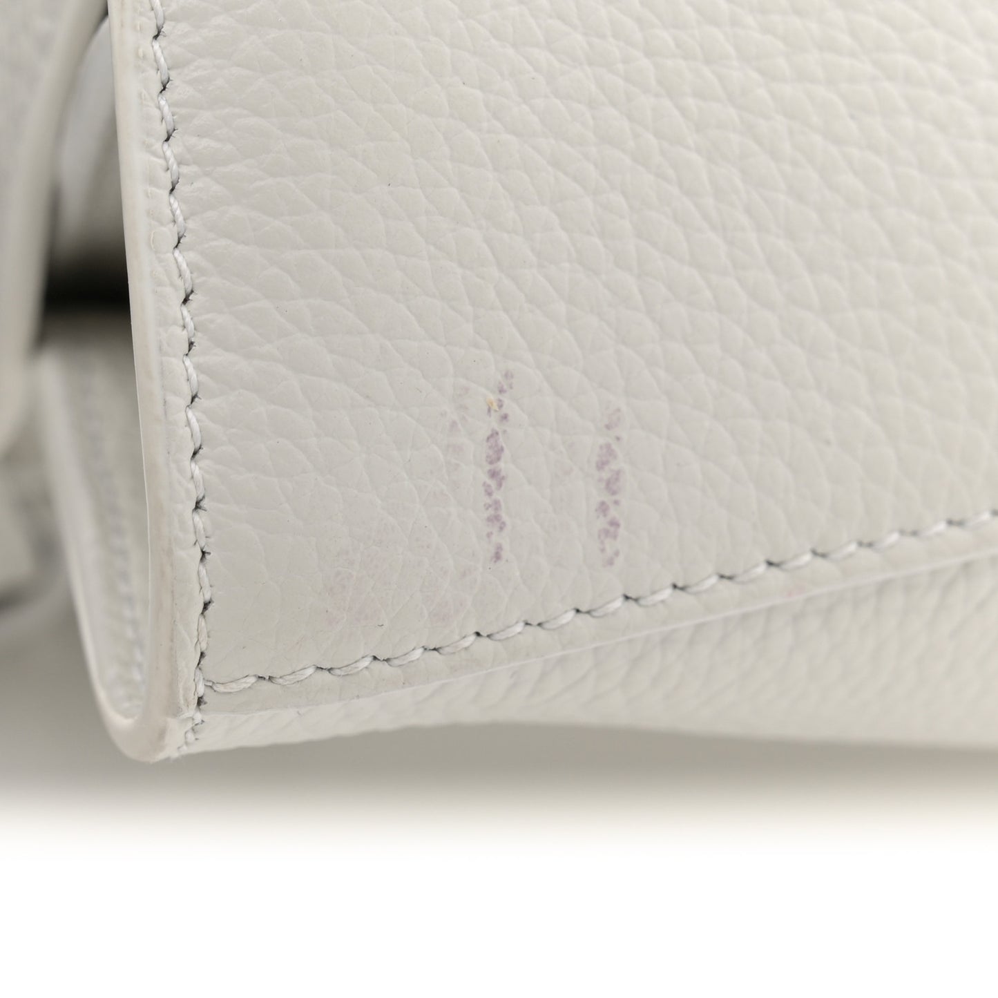 Grained Calfskin Neo Classic Silver Hardware Mini City White