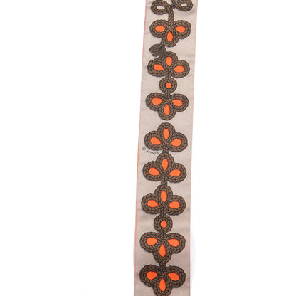 Hermes Silk Galons Et Brandebourg Twilly Orange Mastic Bronze 3 of 4