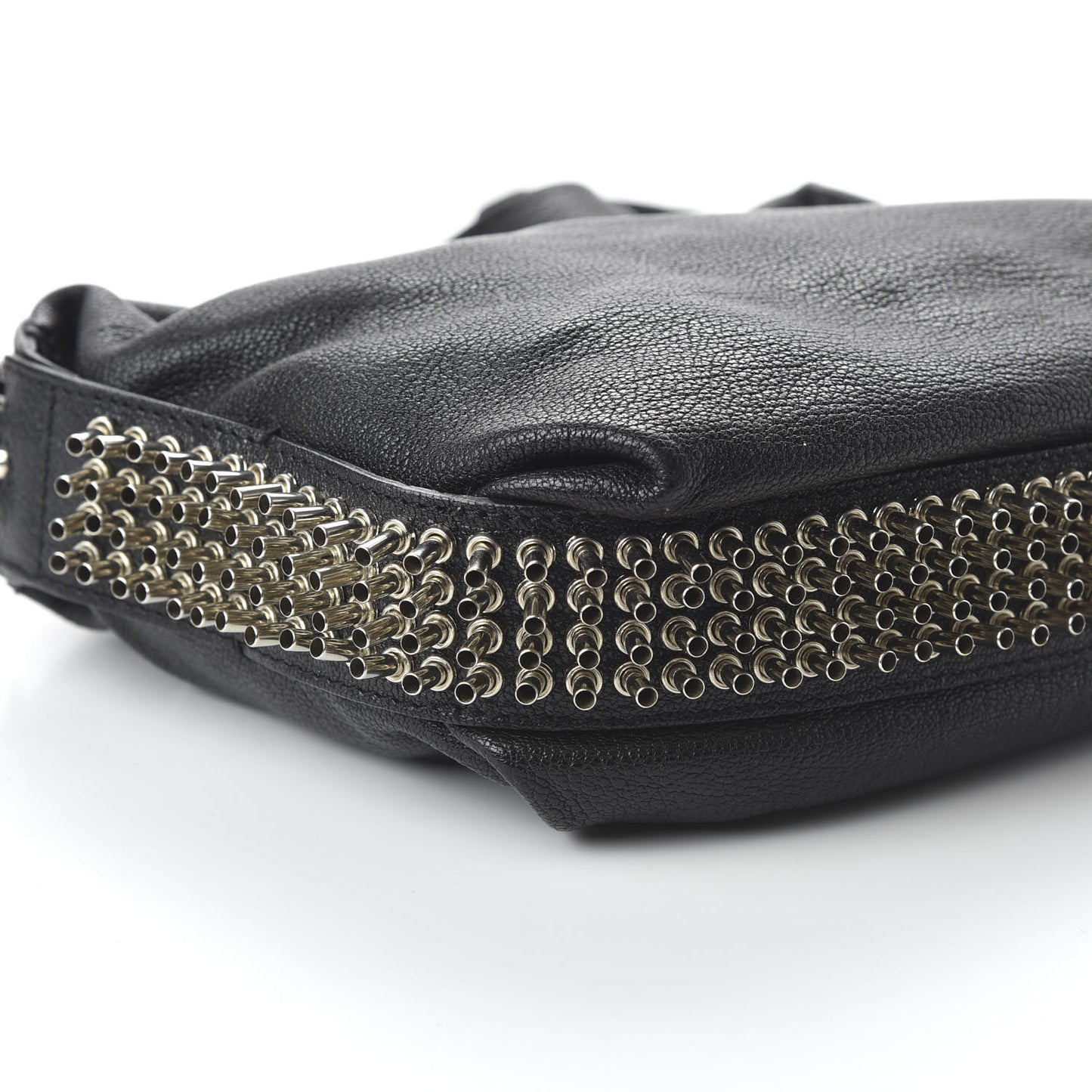 Calfskin Studded Shoulder Bag Black